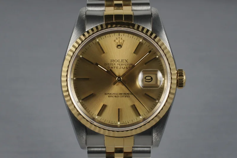 Men’s watches with customizable straps for different looks and easy wearability-1992 Rolex Two Tone DateJust 16233 with Box and Papers