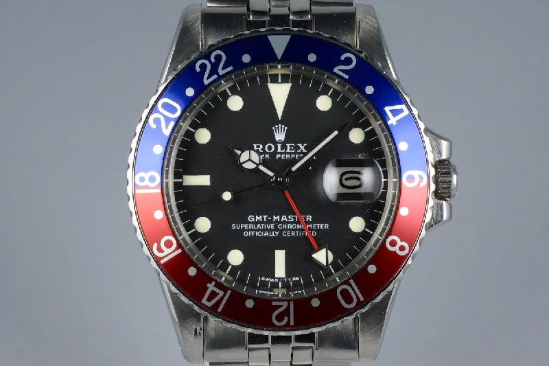 Best men’s watches for outdoor activities with altimeter and compass features-1970 Rolex GMT 1675 Service Dial