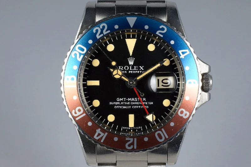 Men’s watches with smartwatch integration for seamless connection to your phone and apps-1968 Rolex GMT 1675 Mark I Dial with Box and Papers UNPOLISHED