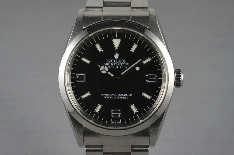 Men’s watches with high water resistance for use in diving and aquatic environments-1997 Rolex Explorer 14270 with Box and Papers