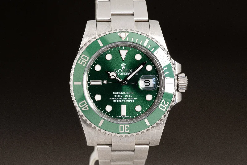 Best men’s watches with sporty designs for active lifestyles and outdoor adventures-2010 Rolex 116610V Submariner Green "Hulk"  Box, Card & Booklets