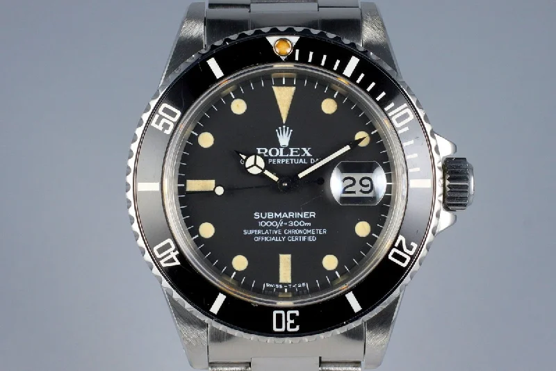 Men’s watches with elegant finishes and polished cases for a refined and classic look-1981 Rolex Submariner 16800 Matte Dial