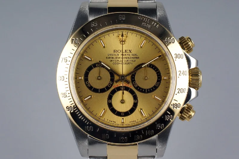 Men’s watches with moonphase complications for a sophisticated and celestial touch-1997 Rolex Two Tone Zenith Daytona 16523 with Box and Papers