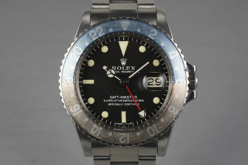 Men’s watches with retro digital dials for nostalgia and high-tech functionality combined-1967 Rolex GMT 1675