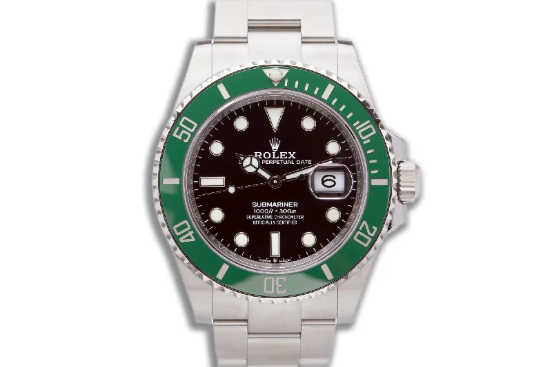 Best men’s watches with oversized dials for a statement piece that stands out-2021 Rolex Submariner 126610LV with Box, Booklets, Hangtags, & Card