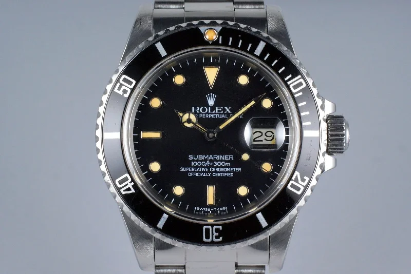 Men’s watches with sporty designs and silicone straps for comfort and performance-1985 Rolex Submariner 16800