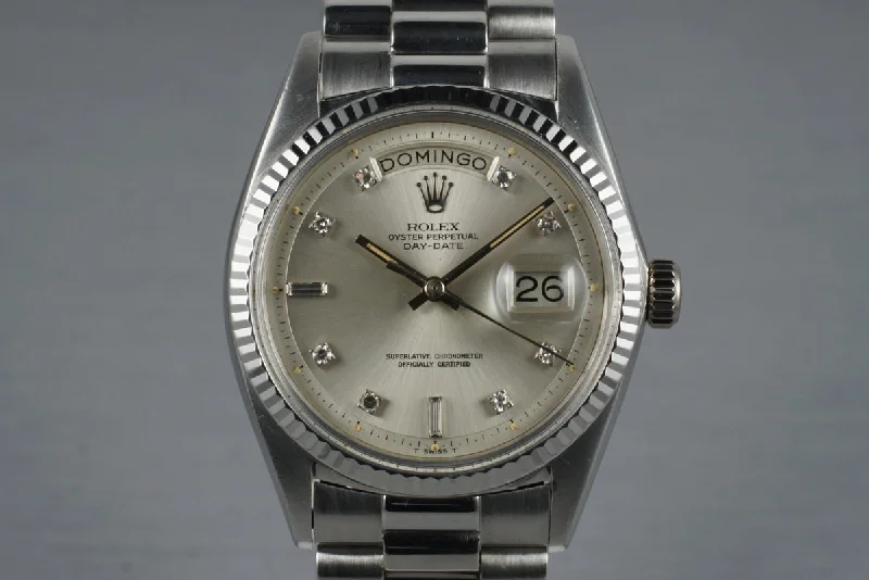 Best men’s watches with Swiss-made movements for precision and high-quality craftsmanship-1972 Rolex WG Day-Date 1803 with Factory Swiss Diamond Dial