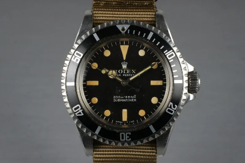 Men’s watches with polished cases for a sophisticated and elegant appearance-1968 Rolex Submariner 5513 Meters First