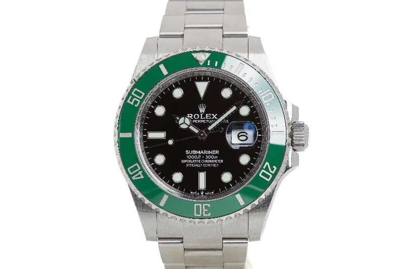 Men’s watches with rubberized bezels for a sporty and functional outdoor accessory-2022 Rolex Submariner 126610LV  "Starbucks" Box, Card Booklets & Hangtags