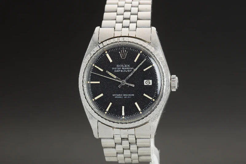 Men’s watches with chronograph and tachymeter functions for professional and racing use-1970 Rolex Datejust 1603 Black Confetti Dial box, Punch Papers & Booklet