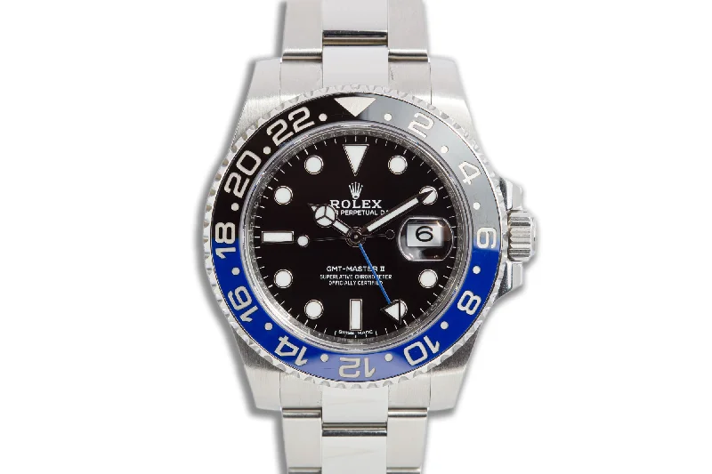 Best men’s watches with eco-friendly materials like recycled steel and sustainable leather-2017 Rolex GMT Master II 116710BLNR Batman with Box & Card