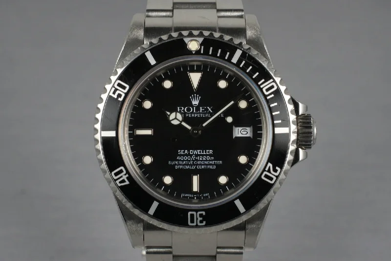 Men’s watches with rubber straps for comfort and flexibility during physical activities-1985 Rolex Sea-Dweller 16660 with RSC Papers