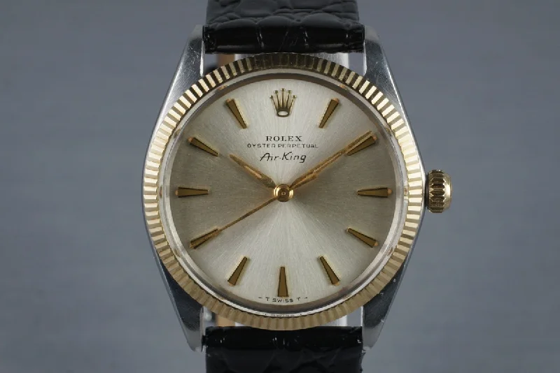 Best men’s watches with fine leather straps for luxury style and sophisticated appeal-1964 Rolex 14K/SS Air-King 5501