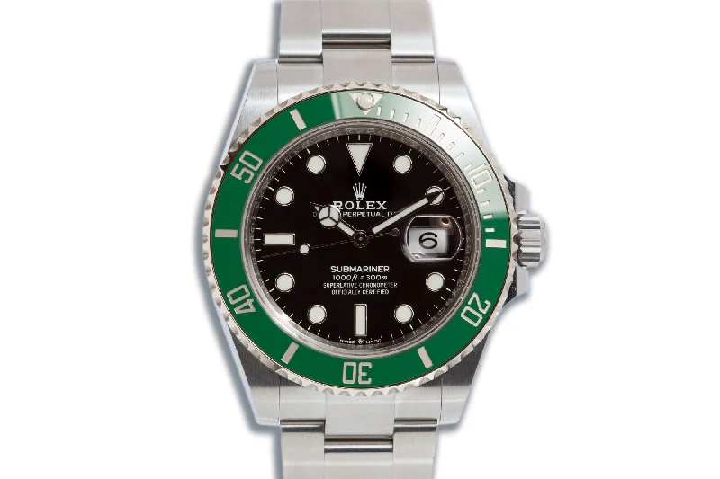 Men’s watches with smart features like fitness tracking and heart rate monitoring-2022 Rolex Submariner 126610LV "Starbucks" Green Bezel with Box & Card