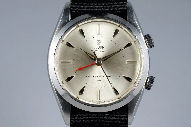 Men’s watches with rubber straps for comfort and flexibility during physical activities-1964 Tudor Advisor 7926 Silver UNDERLINE Dial with Service Papers