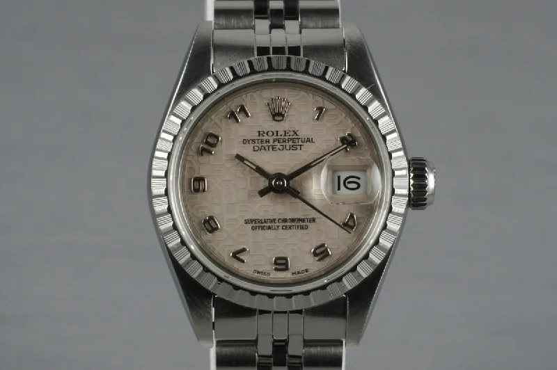 Affordable men’s watches with leather straps for a classic and stylish appearance-1988 Rolex Ladies Datejust 69240 with Arabic Jubilee Dial