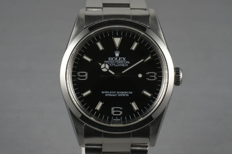 Best men’s watches with luminous hands and markers for easy reading in low light-1997 Rolex Explorer 14270