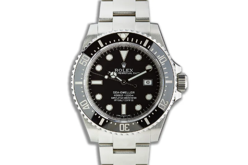 Men’s watches with dual displays for convenience and multi-functionality in one piece-2015 Rolex Sea-Dweller 116600 with Box & Card