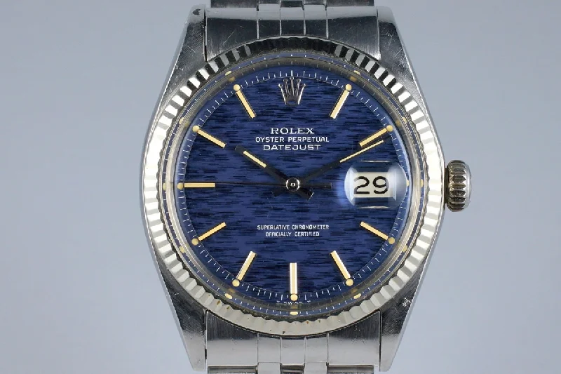 Men’s watches with sport-inspired designs and materials like rubber and stainless steel-1971 Rolex DateJust 1601 Blue Mosaic Dial