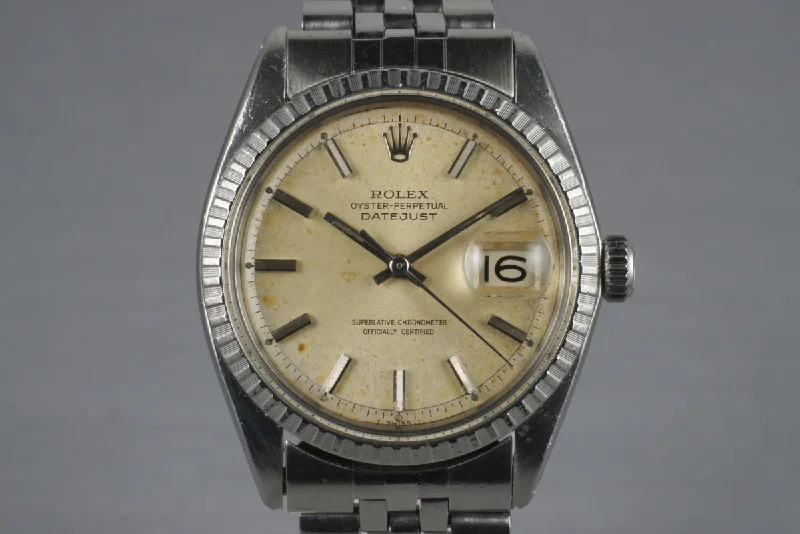 Vintage-inspired men’s watches with retro designs for a classic, timeless style-1971 Rolex DateJust 1601 with Tropical Silver Dial