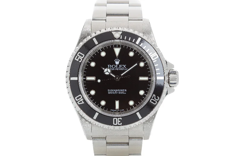 Men’s watches with retro digital dials for nostalgia and high-tech functionality combined-1998 Rolex Submariner 14060 with Box, Papers, Hangtag and Cloth.