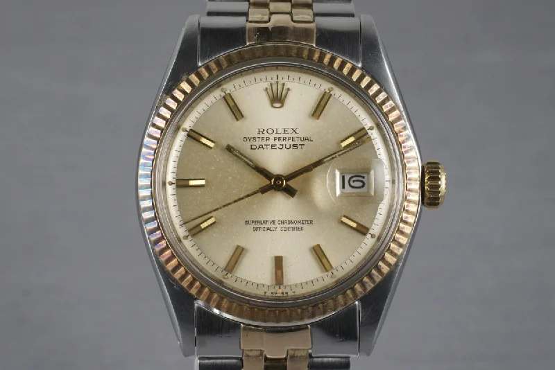 Men’s watches with titanium cases for a lightweight yet strong and durable timepiece-1970 Rolex Two Tone DateJust 1601 with Silver Dial