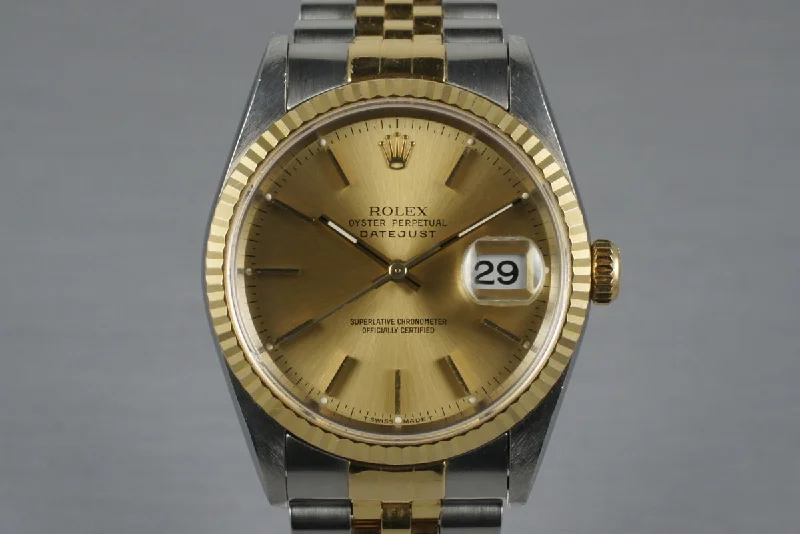 Stylish men’s watches with minimalist designs for a modern and clean look-1995 Rolex 18K/SS DateJust 16233