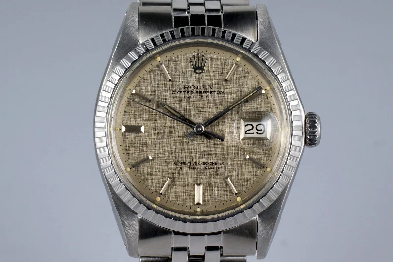 Men’s watches with retro digital displays for a nostalgic and functional look-1970 Rolex DateJust 1603 Gray Linen Dial