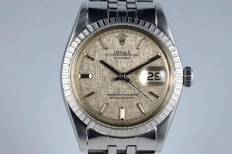 Best men’s watches with a retro design for a vintage-inspired look and feel-1972 Rolex DateJust 1603 Non-Luminous Gray Linen Sigma Dial