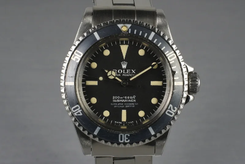 Best men’s watches with classic, simple dials for a timeless, minimalist aesthetic-1967 Rolex Submariner 5512 Meters First with Box and Papers