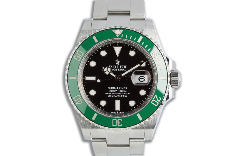 Men’s watches with retro digital displays for a nostalgic and functional look-2021 Rolex Submariner 126610LV Green Bezel "Starbucks" with Box, Hangtags & Card