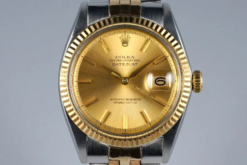 Best men’s watches for active lifestyles with waterproof and shock-resistant features-1962 Rolex Two Tone DateJust 1601 Non-Luminous Champagne Dial