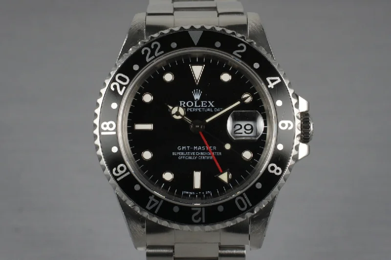 Best men’s watches for professional settings with sleek stainless steel cases and classic designs-1997 Rolex GMT 16700 with Box and Papers