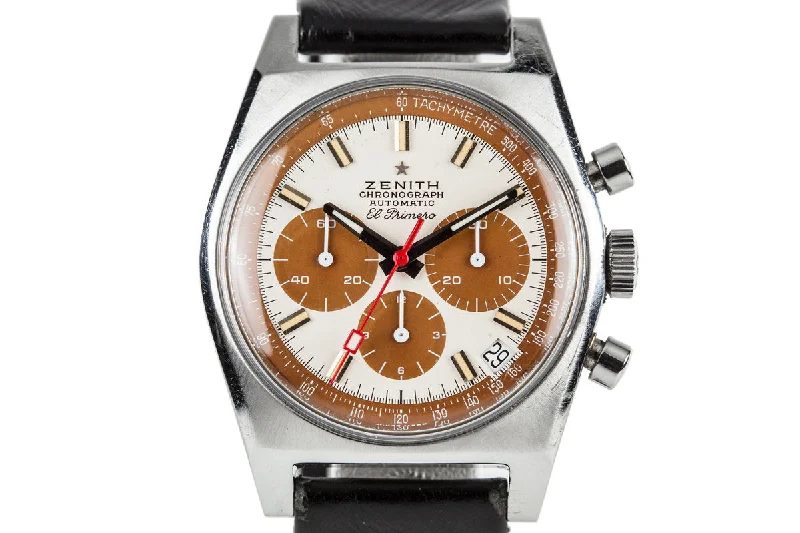 Men’s watches with eco-conscious designs using recycled materials for sustainability-1969 Zenith El Primero A384 Tropical Dial