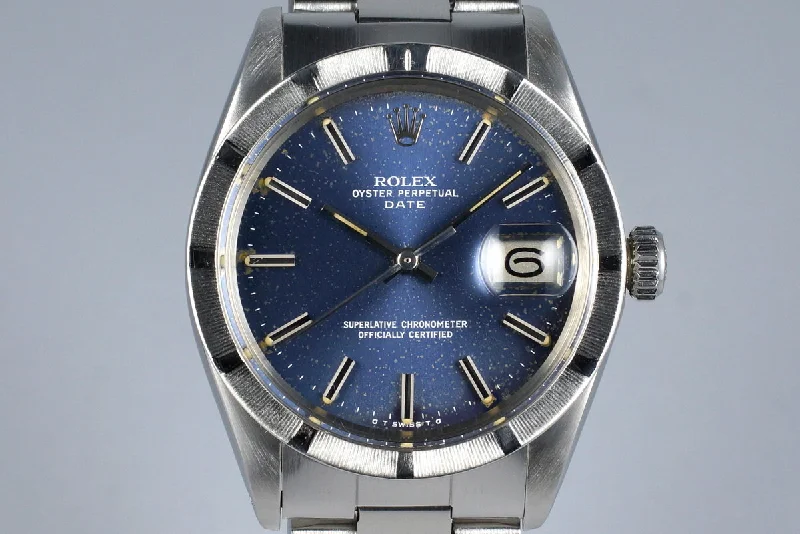 Best men’s watches with stainless steel bands for a sleek and durable look-1972 Rolex Date 1501 Blue Sigma Dial