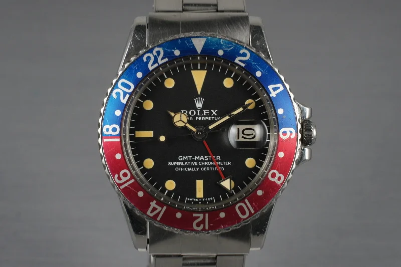 Best men’s watches with military-inspired designs for a rugged and functional look-1972 Rolex GMT 1675