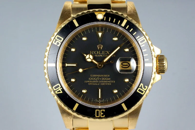 Best men’s watches with high-tech features like GPS and heart rate monitors for athletes-1983 Rolex YG Submariner 16808 Black Nipple Dial