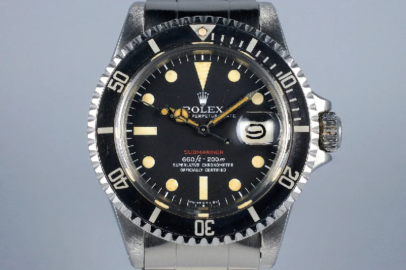 Best men’s watches with large dials for easy readability and a bold look-1971 Rolex Red Submariner 1680 Mark V Dial