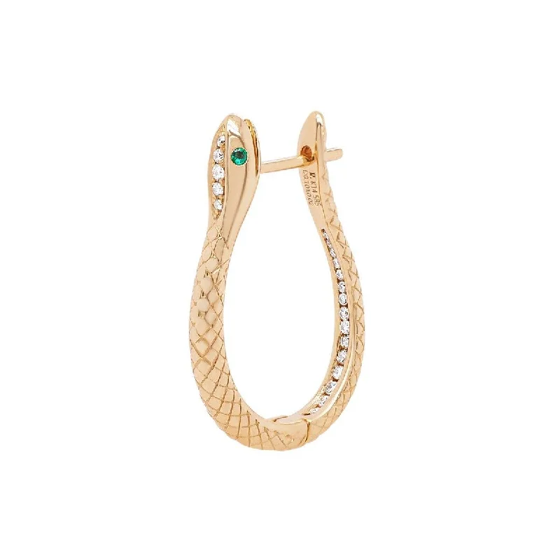 Lightweight hoop earrings for comfortable and all-day wear-1" Snake Hoop | 2.65GMS .10CT | Single