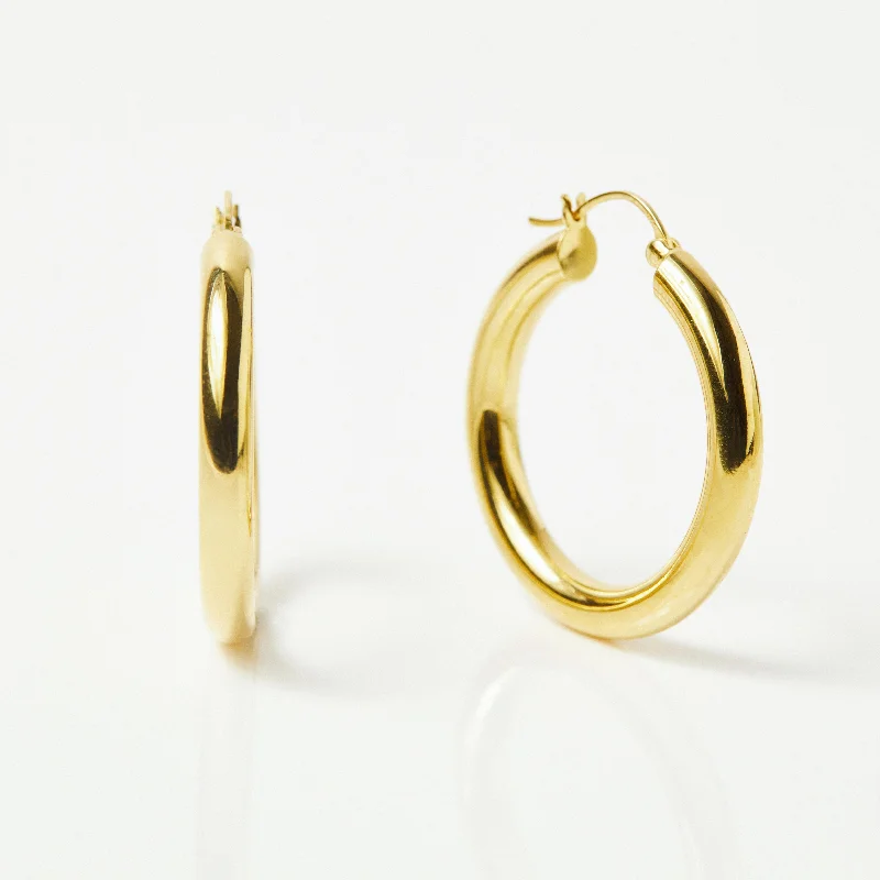 Best hoop earrings with gold-plated finishes for an affordable luxury vibe-Large Luxe Chunky Hoop Earrings