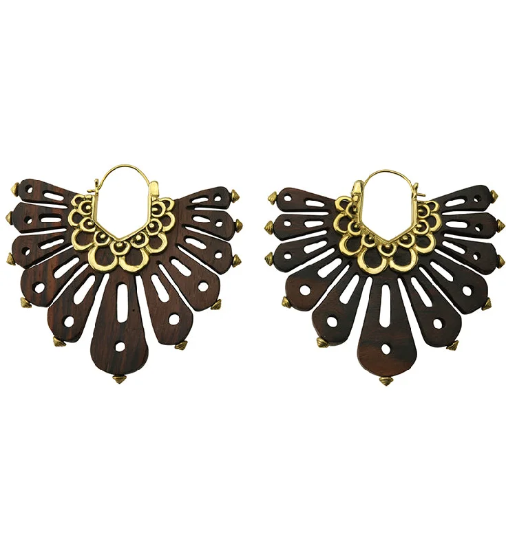 Hoop earrings with artistic filigree designs for an intricate, delicate finish-18G Winnow Wooden Hangers / Earrings