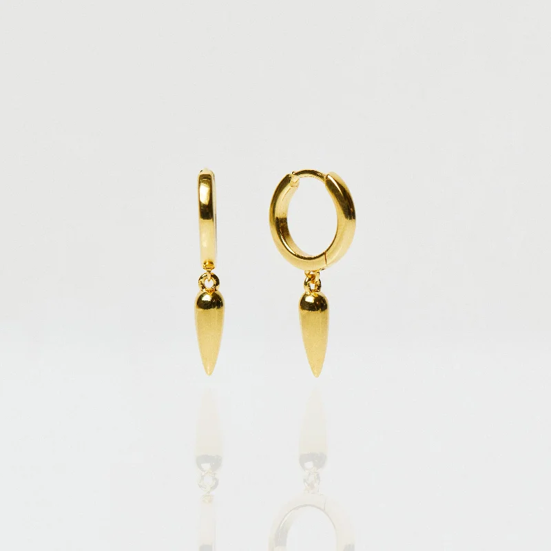 Best hoop earrings with minimalist designs for a clean and modern aesthetic-Anita Rani Shakti Empower Drop Huggie Hoop