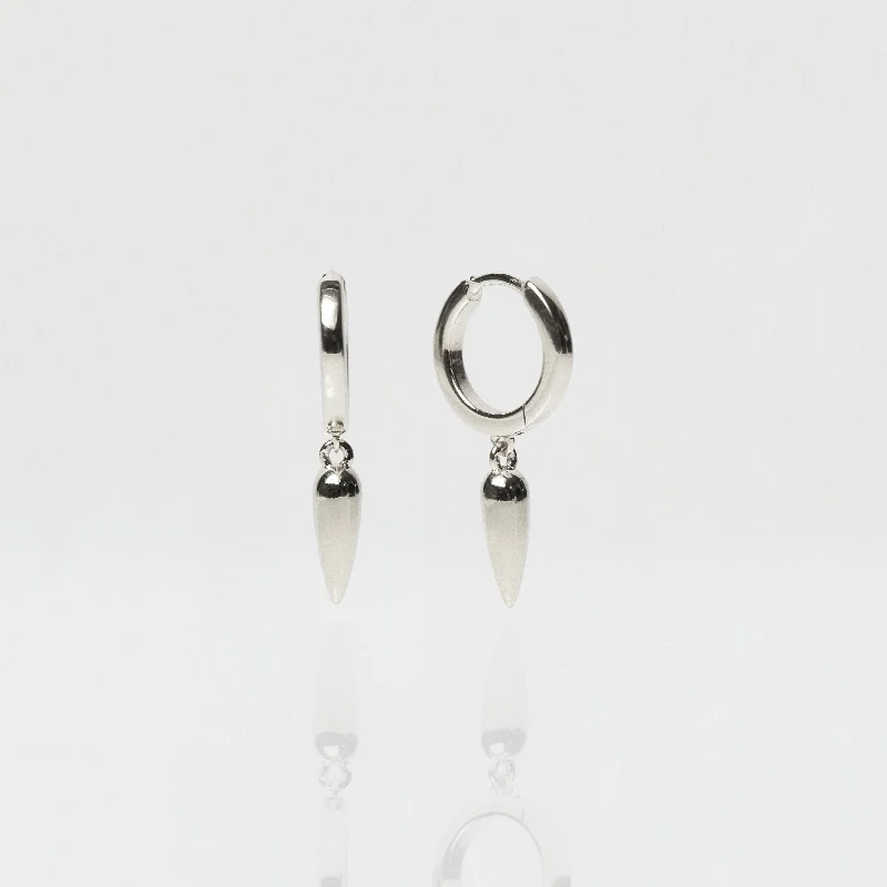 Hoop earrings with a matte black finish for a sleek, edgy vibe-Anita Rani Shakti Empower Drop Huggie Hoop