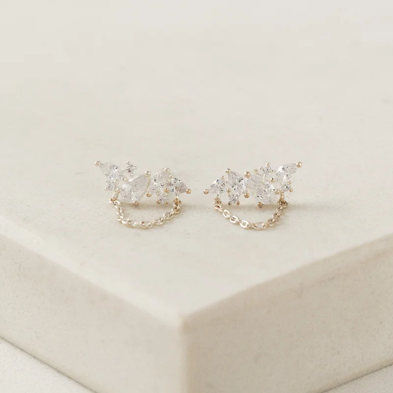 Stylish hoop earrings with diamond accents for an elegant and sparkling effect-Aspen Climber Earrings Silver