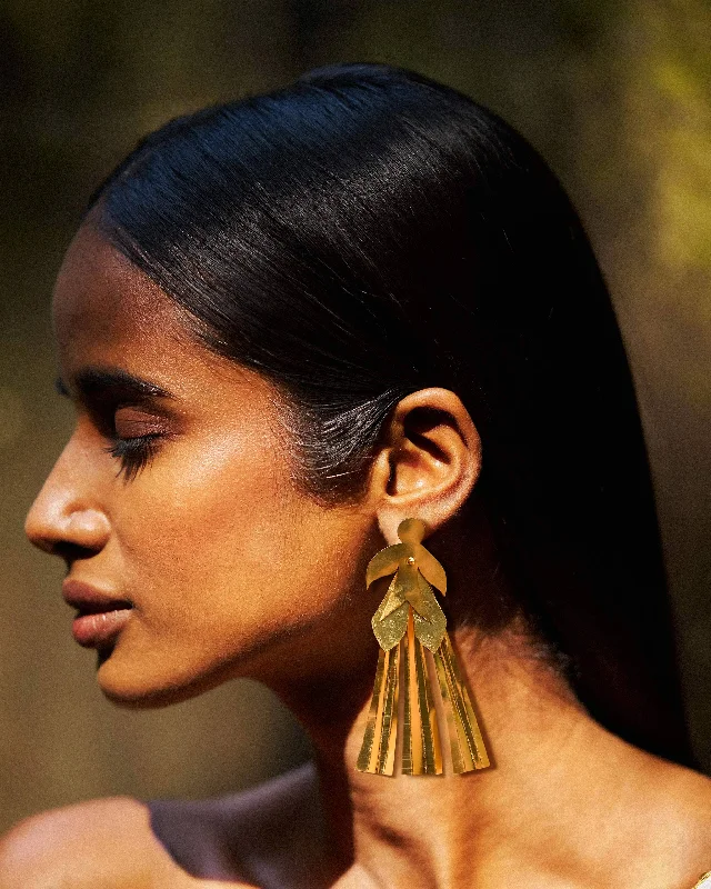 Hoop earrings with floral motifs for a feminine and nature-inspired look-Athena Earrings - Gold