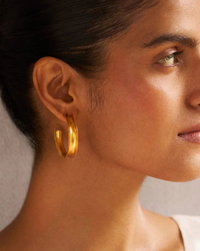 Best hoop earrings with gemstone accents for a colorful and elegant appearance-Batur Hoops Thin - Gold