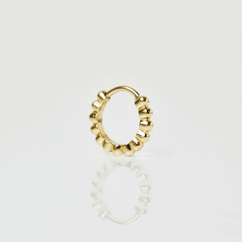 Hoop earrings with circle designs for a classic and timeless shape-Bobble Detail Hoop