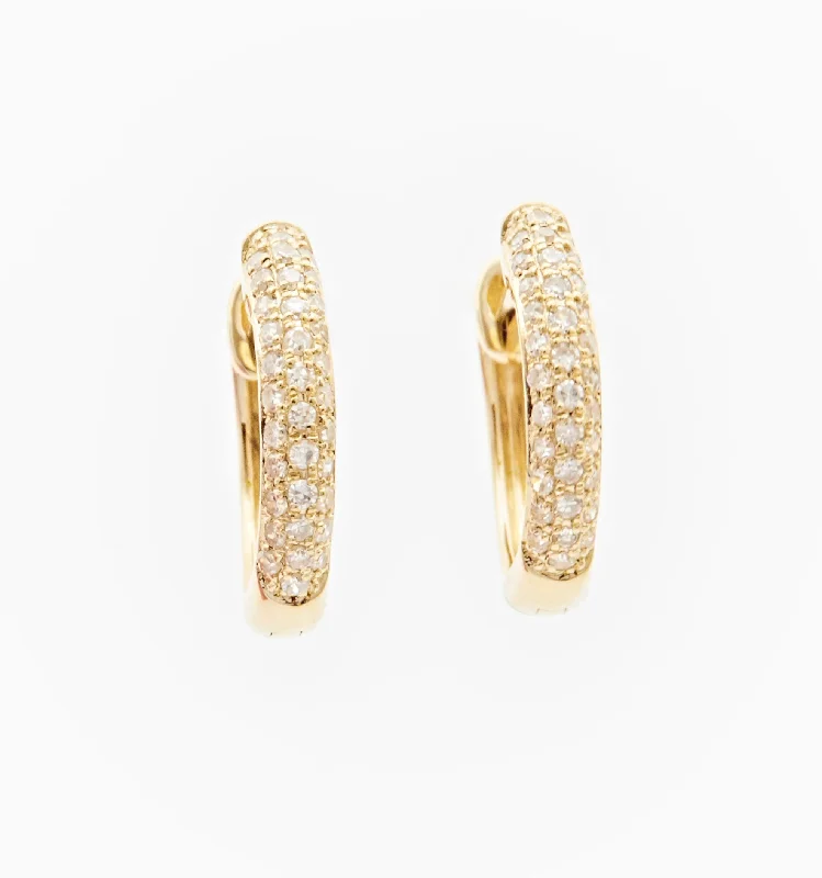 Hoop earrings with abstract shapes for an artistic and creative touch-Bold Pave Diamond Hoop Earrings