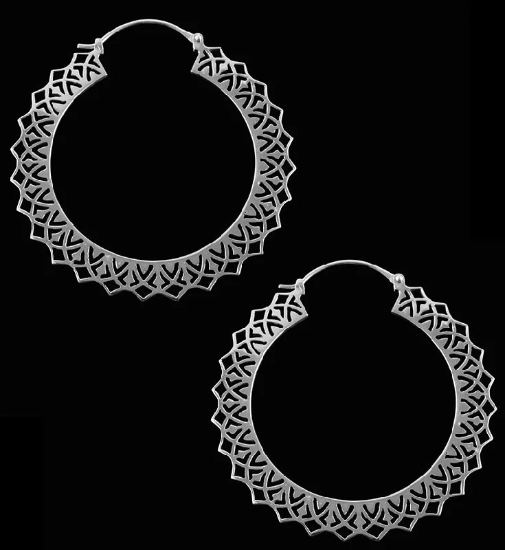 Best hoop earrings with matte finish for a sophisticated, understated design-Brink White Brass Earrings - Weights