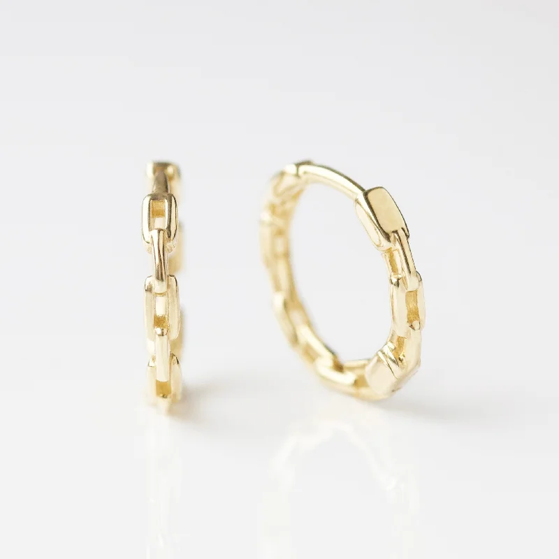 Best hoop earrings with geometric triangle shapes for a modern, chic design-Chain Hoop Earrings